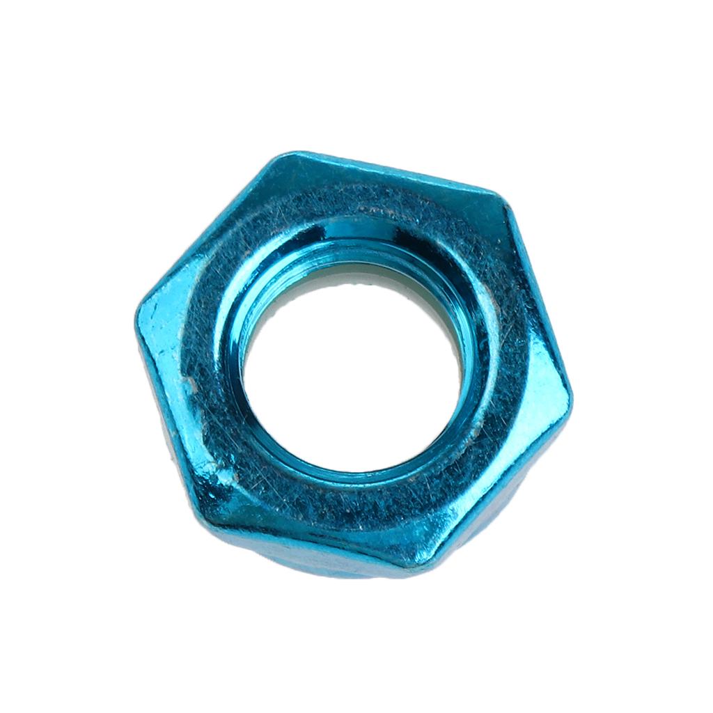 2x8pcs Skateboard Truck Wheel Axle Screw Nuts Longboard Accessories Blue