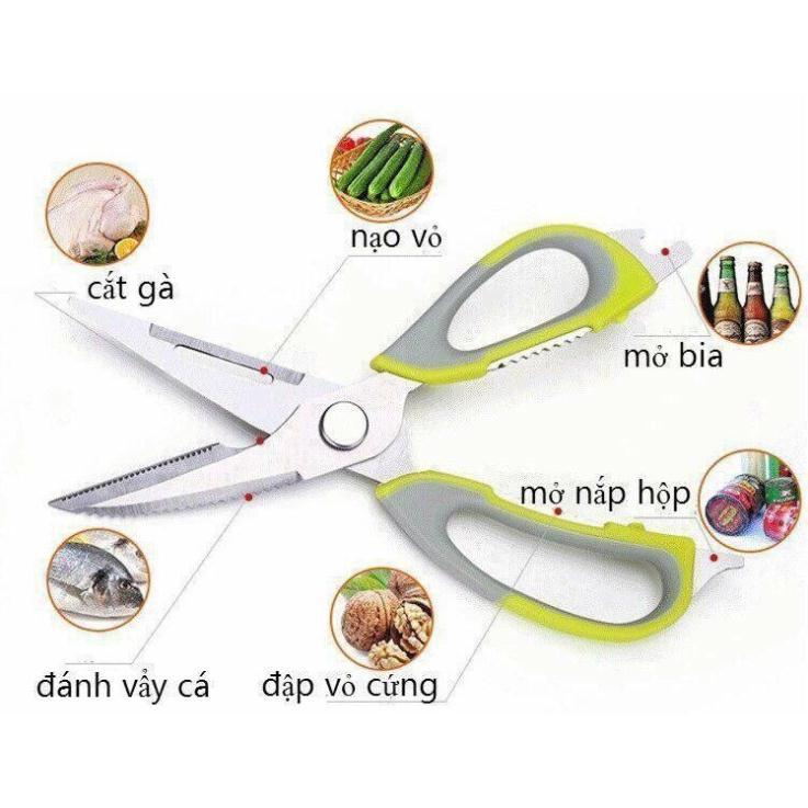 Kéo làm bếp cắt thông minh 6in1 siêu tiện lợi có nắp chụp