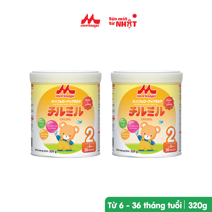 Combo 2 lon Sữa Morinaga số 2 (Chilmil) 320g (6 - 36 tháng)