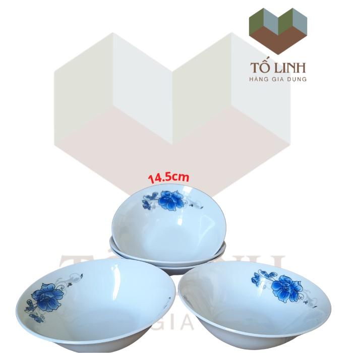 Combo bộ 5 tô loe sứ hoa 14.5cm,Bộ 5 tô loe sứ hoa 6inch