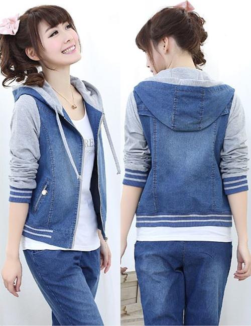 ÁO KHOÁC JEAN (DENIM) PHỐI TAY NỈ CAO CẤP- HÀNG QUẢNG CHÂU