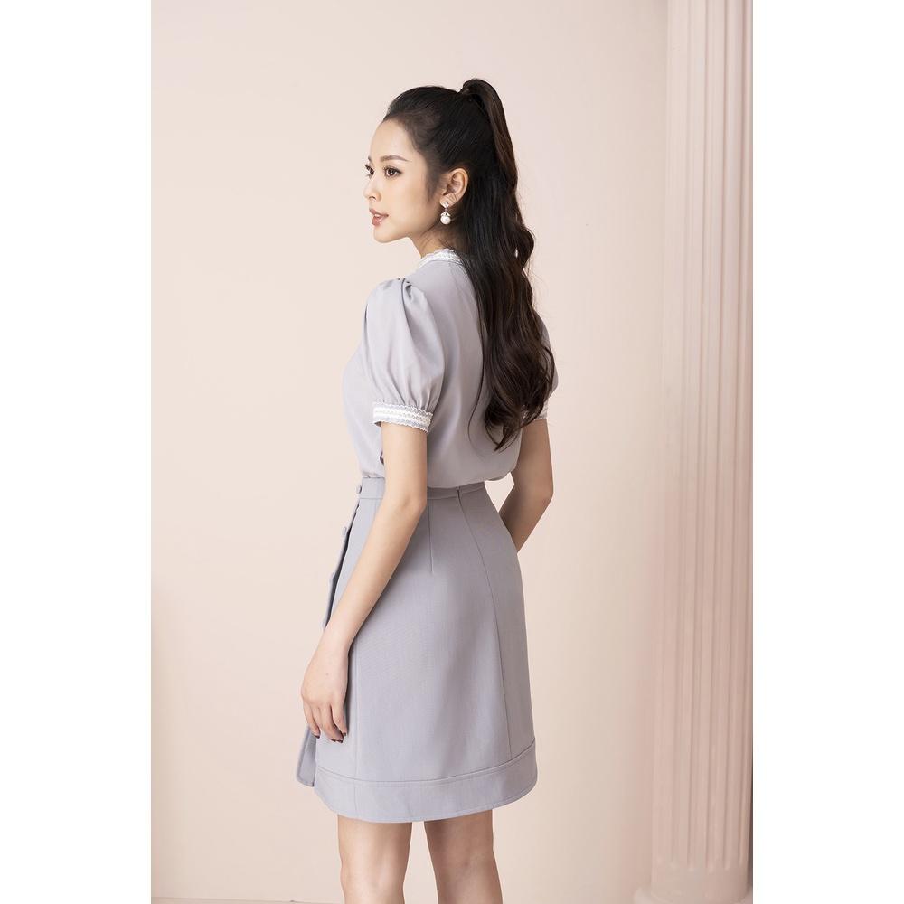Áo Sơ Mi Thiết Kế Nữ Cao Cấp LUPERI LFSM1204 Dáng Suông, Bo Tay, Cổ Tròn, Phù Hợp Với Nhiều Loại Trang Phục