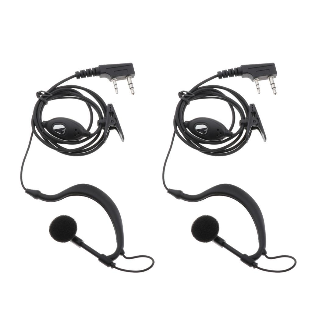 2Pcs 2 PIN Earpiece Ear Hook Interphone Earphone for BAOFENG UV5R Plus BF-888S