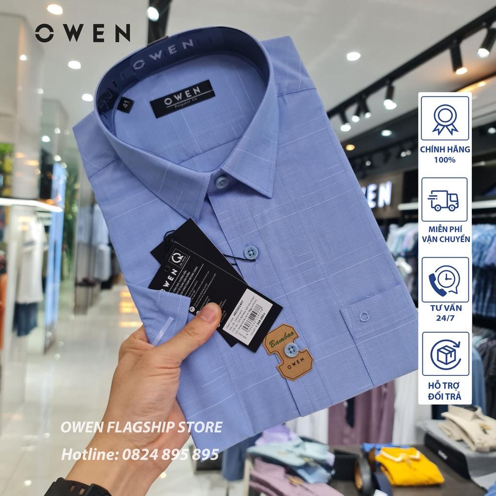 OWEN - Áo sơ mi nam cộc tay dáng REGULAR sợi Tre - Mã AR220024NT