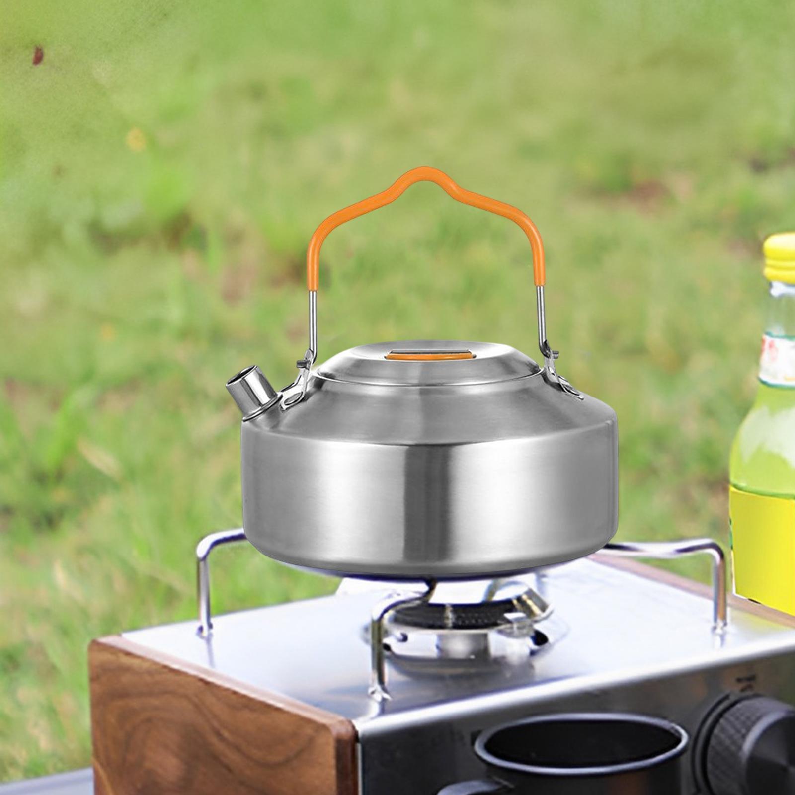 Camping Kettle Teapot Cookware with Handle Outdoor Tea Coffee Pot for Hiking