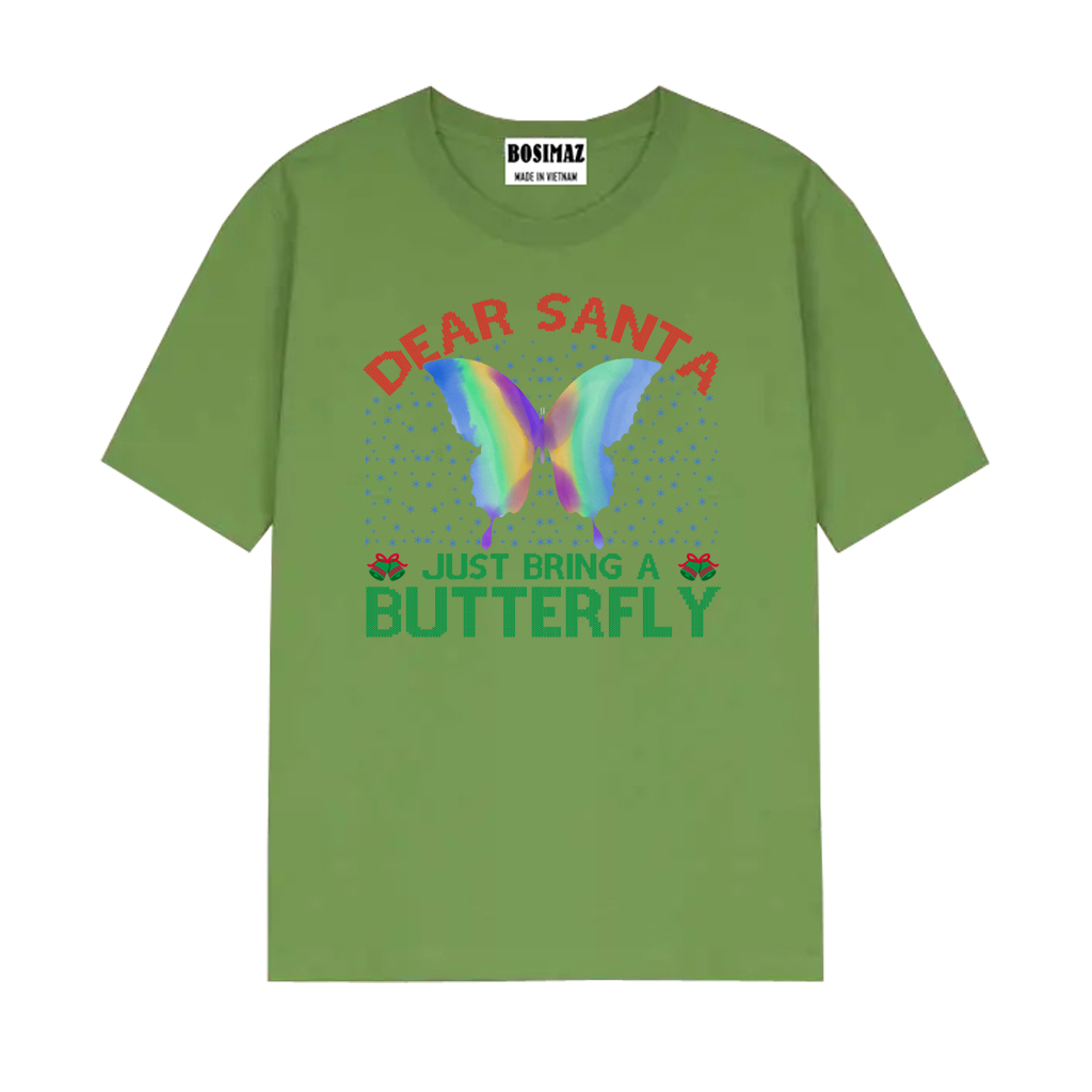 Áo thun Unisex Bosimaz TS019 cổ tròn tay lỡ phom rộng in hình bướm, thun contton 100%, vải đẹp dày, thoáng mát không xù lông.