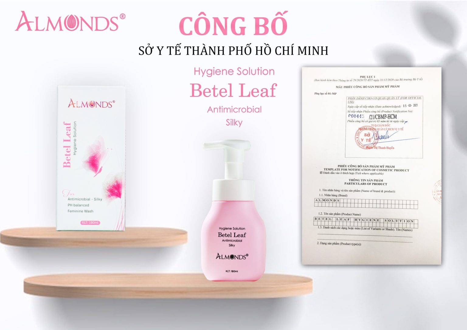 Dung dịch vệ sinh phụ nữ là trầu Almonds 180ml