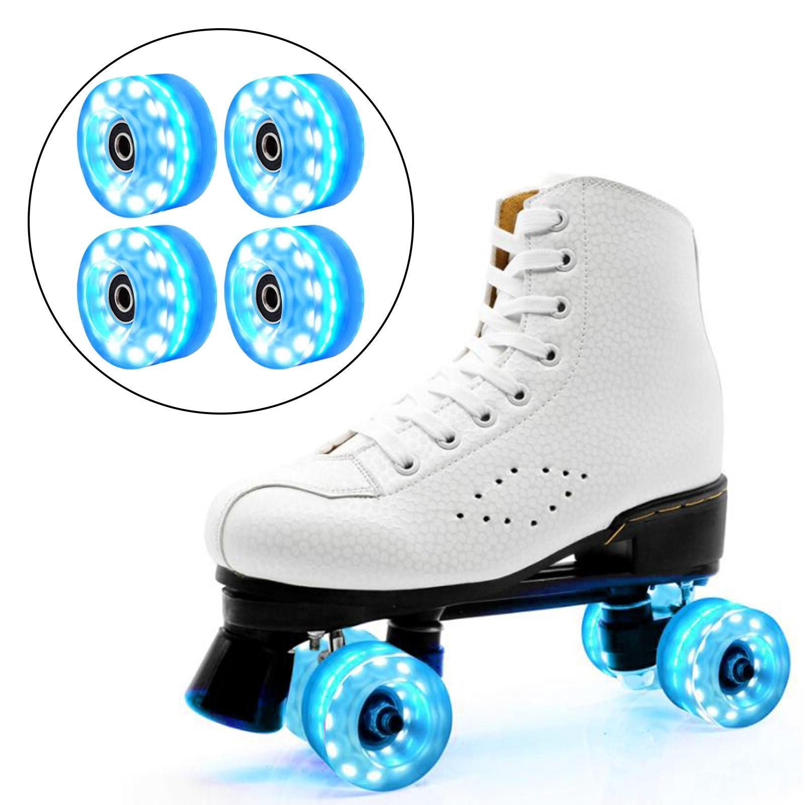 Luminous Quad Roller Skate Wheels Light  Bearings Street Outdoor