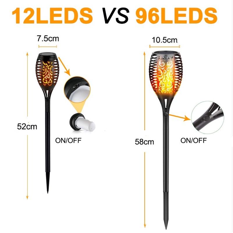Đèn LED 12/96 bóng sử dụng năng lượng mặt trời chống thấm nước trang trí sân vườn