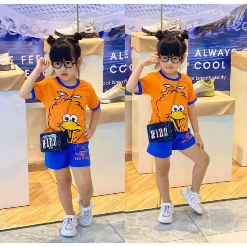 Bộ áo croptop quần đùi siêu cá tính cho bé gái