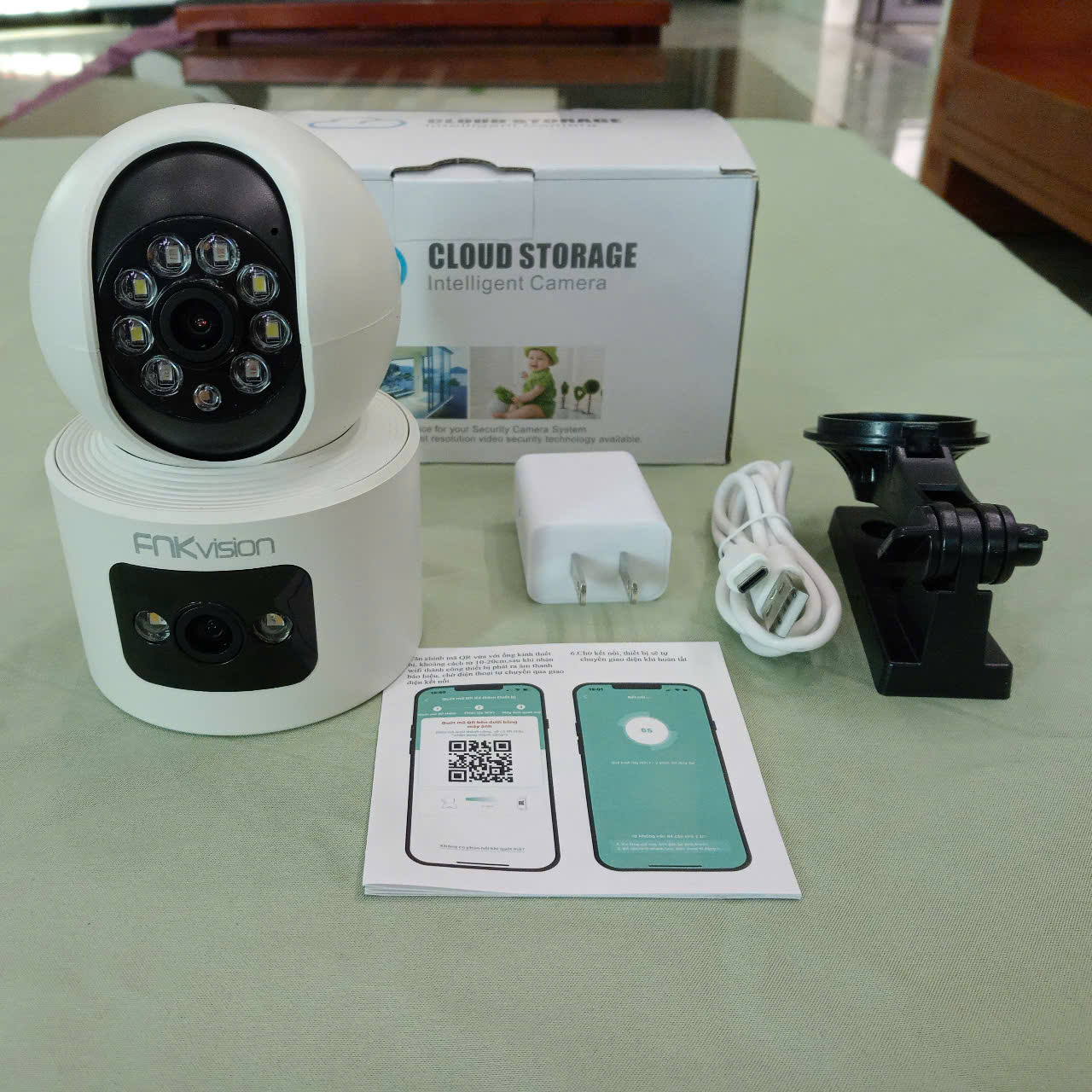 Bộ Camera Wifi IP 2 Mắt 8MpX Siêu Nét: Xem 2 Khung Hình, Xoay 360, Đàm Thoại &amp; Báo Động
