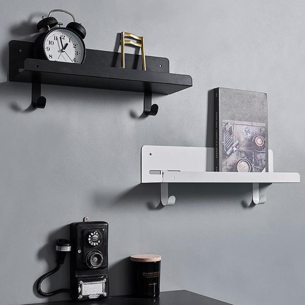 Floating Wall Mounted Shelves, Display Rustic Metal Ledge Shelves Wide Panel for Bedroom Office Kitchen Living Room