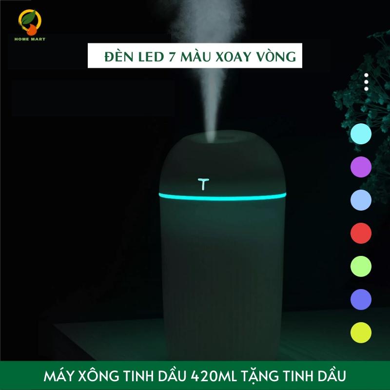 Máy phun sương tạo ẩm khuếch tán tinh dầu mini 420ml phun tinh dầu toả hương thơm cho phòng ngủ, phòng khách và xe hơi