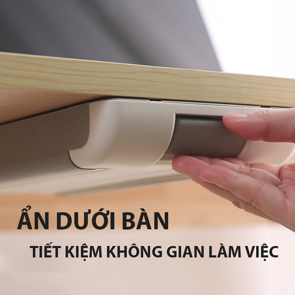 Hộp Đựng Bút Gắn Bàn Làm Việc Khay Đựng Đồ Gắn Dưới Bàn Làm Việc Giúp Cất Giữ Gọn Gàng - Loại Cao Cấp