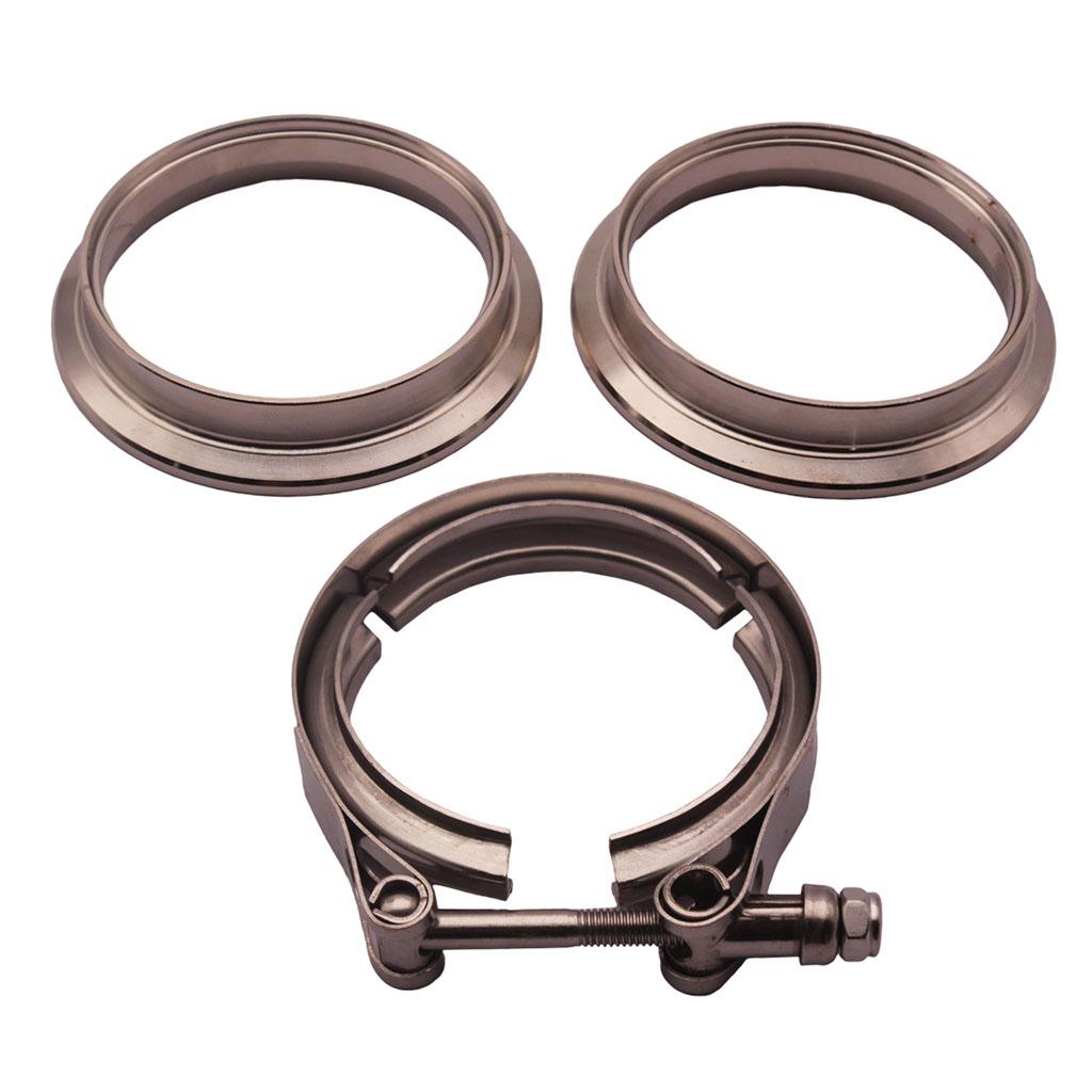 2 Pcs 2.5'' V-band Clamp Kit For Turbo Exhaust Pipes Turbo Downpipe Exhaust