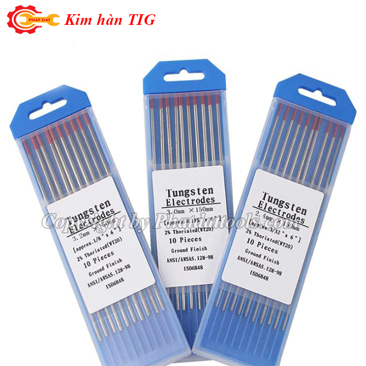 Kim hàn TIG Kydosu JAPAN 1.6-2.0-2.4-3.2mm-Điện cực TUNGSTEN-Hộp 10 cái