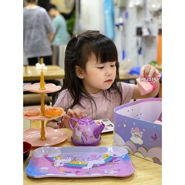 Bộ đồ chơi tiệc trà bánh cho bé Tea Set 48 chi tiết, ngựa Pony, thiếc Cao Cấp