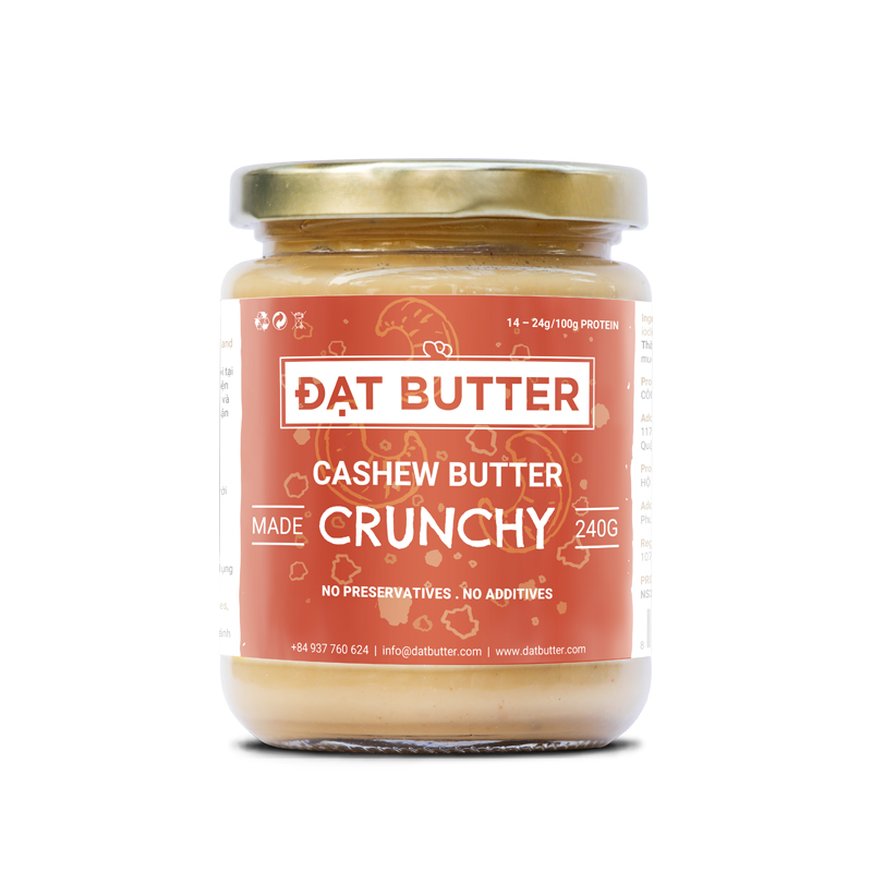 Bơ Hạt Điều Có Hạt Tự Nhiên Đạt Butter