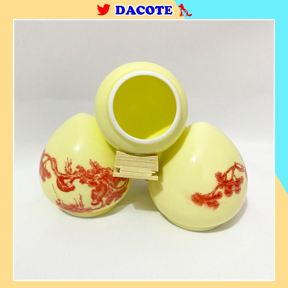 Cóng chim họa mi, chim khuớu chất liệu gốm sứ cao cấp họa tiết siêu đẹp - Combo 3 cóng sứ khướu, chim họa mi