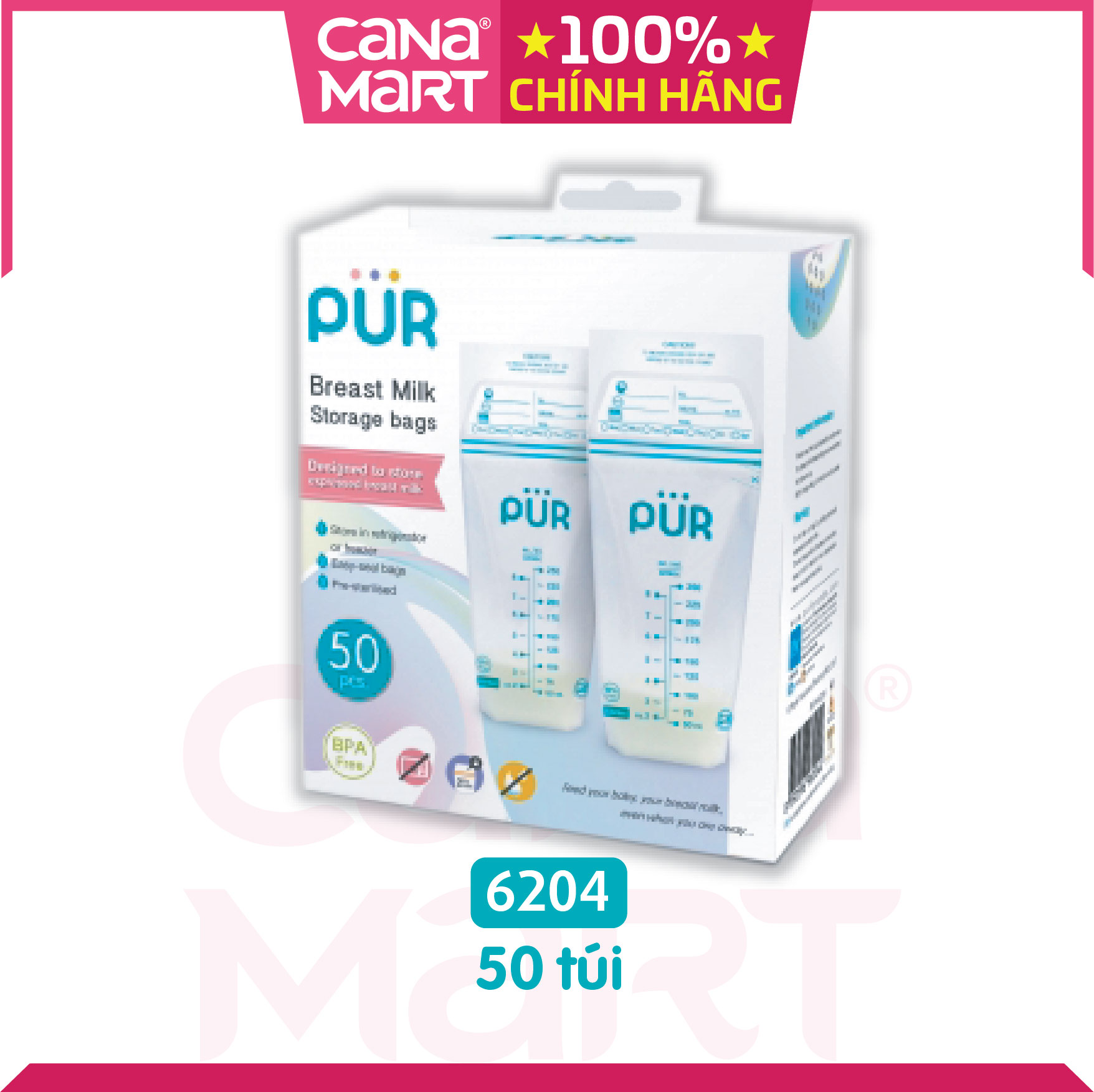 Hộp túi trữ sữa Pur cho mẹ (6204)