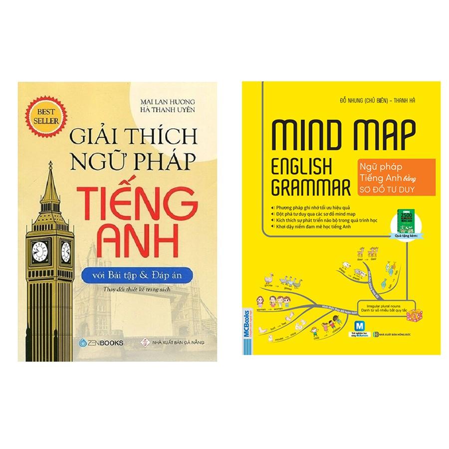 Sách - Giải thích ngữ pháp tiếng anh,Mind Map English Grammar, Mindmap English vocabulary