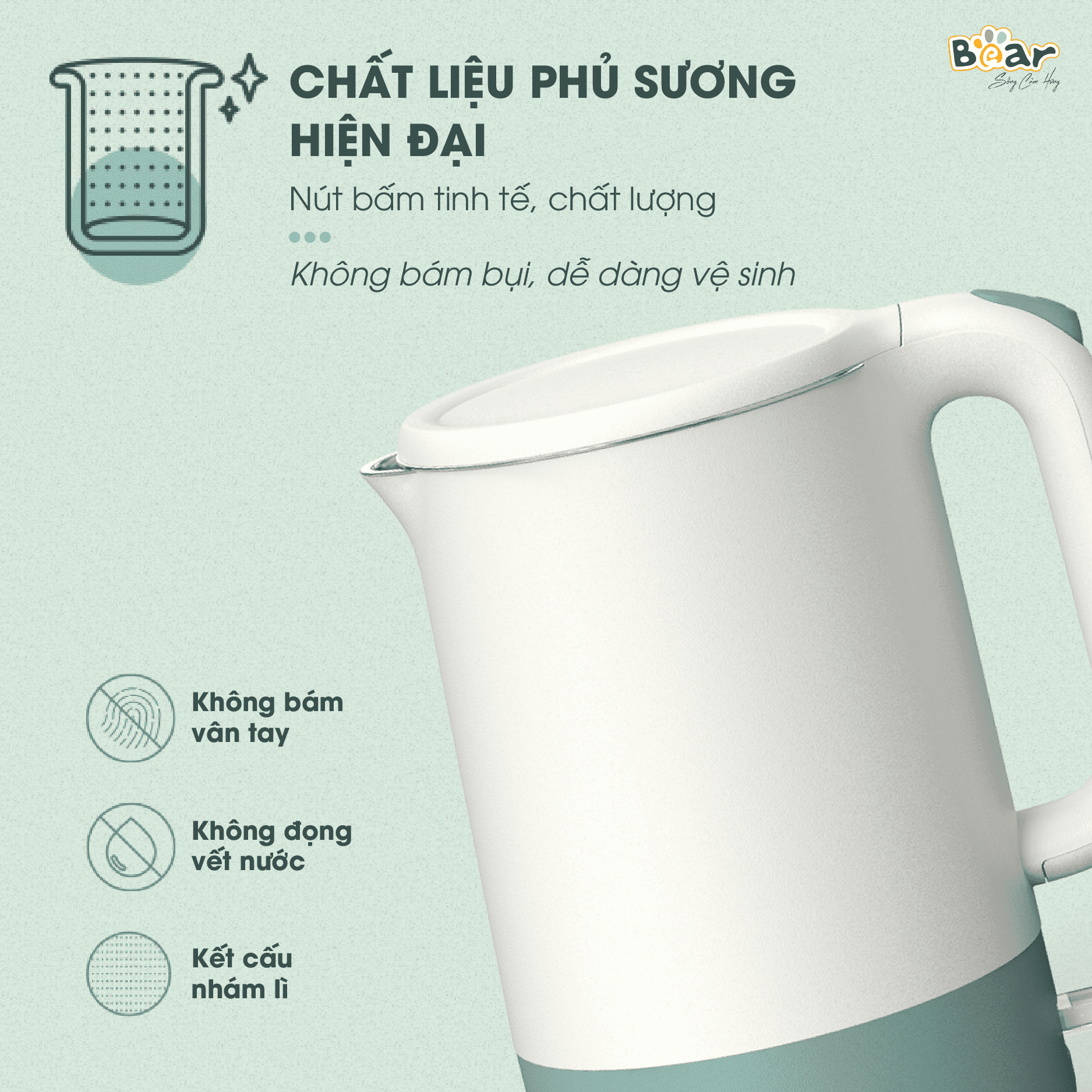 Ấm Đun Nước Siêu Tốc Sothing Bear ZDH-Q17B1 Dung Tích 1,7l, 3 Lớp Inox Đun Siêu Nhanh- Hàng Chính Hãng