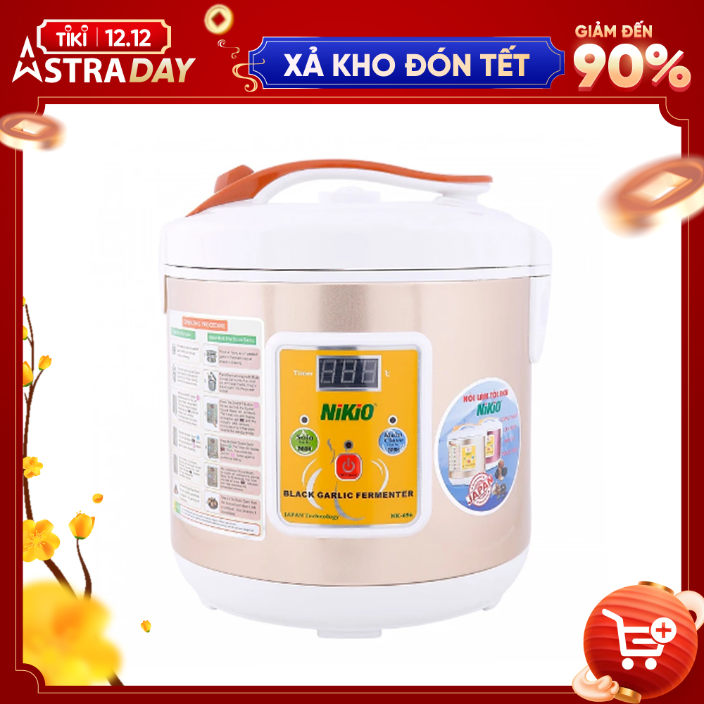 Máy Làm Tỏi Đen Nikio NK-696 - Nồi Ủ Tỏi Đen Tự Động, Công Nghệ Nhật Bản, Tỉ Lệ Thành Công 99%, Tỏi Thơm Ngon Chuẩn Vị, Dung Tích 6 Lít, Khay Chứa 3 Tầng, Làm 2kg Tỏi - Hàng Chính Hãng