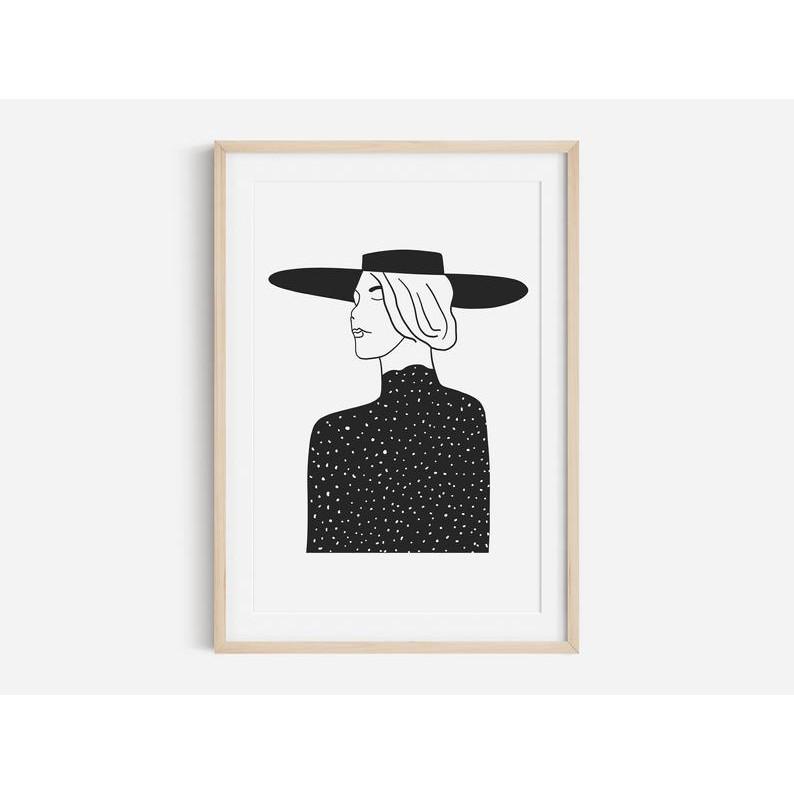 Tranh treo tường | Tranh nghệ thuật trừu tượng - Abstract Woman Print,Boho Print, Collage Woman, Scandinavian Wall Art