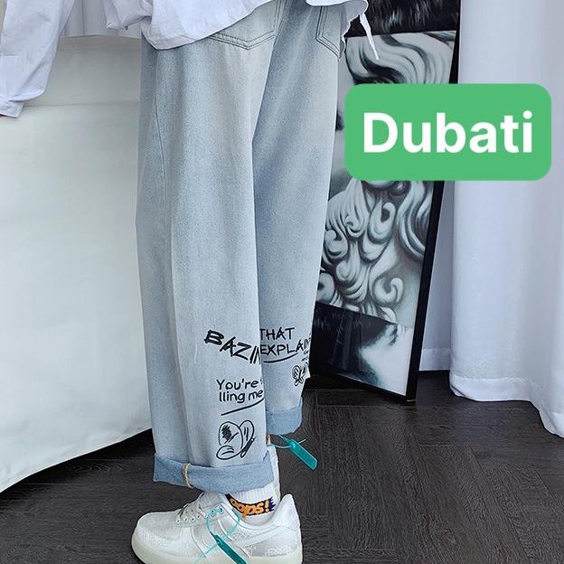 QUẦN JEAN BAGGY NAM CHẤT BÒ XANH ỐNG RỘNG DÀI THÊU CHÂN SAU NHẬT BATN THOÁNG MÁT- DB 0566- DUBATI FASHION