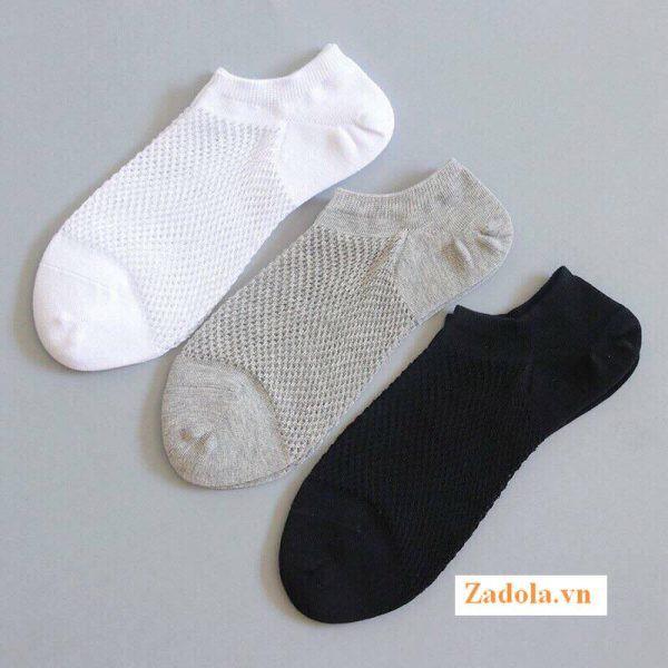 Combo 2 đôi tất lưới nam cotton, tất lưới 4 mùa thông hơi cho nam