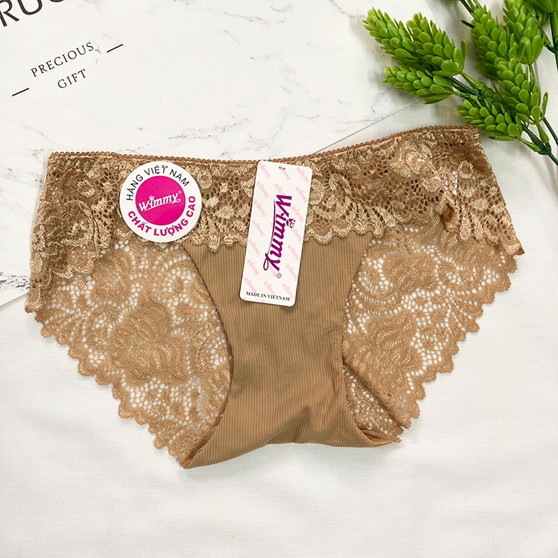 Quần lót nữ phối ren trước và sau mềm mịn - QL0805