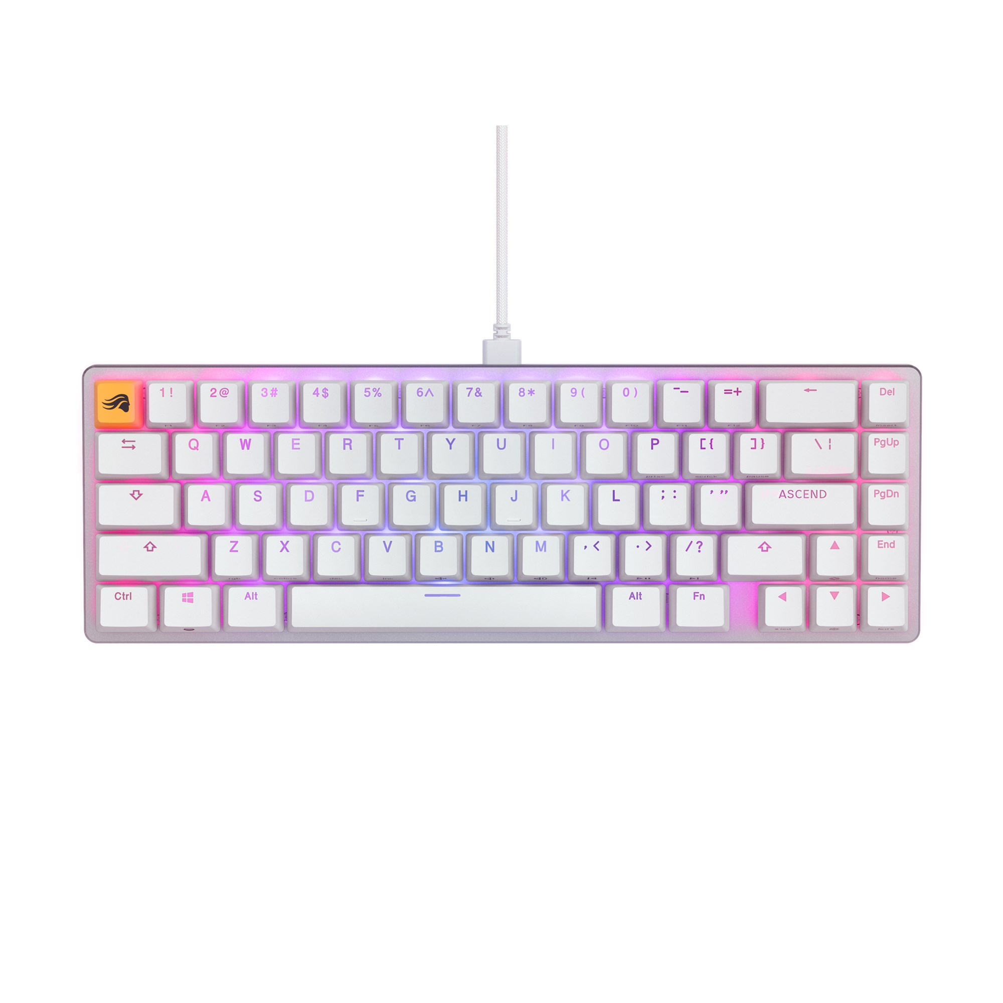 Bàn phím cơ custom Glorious GMMK 2 RGB 65% White (Pre-Built / ANSI / Hot Swap) - Hàng chính hãng