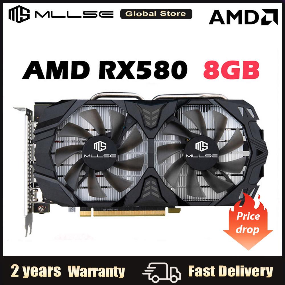 MLLSE AMD RX 580 8GB Thẻ Chơi Game 2048SP GDDR5 256Bit PCI Express 3.0 × 16 Radeon GPU Máy Tính Khai Thác placa de card màn hình