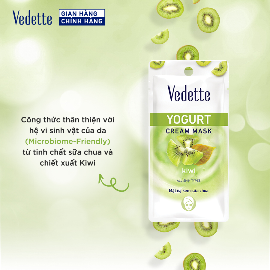 Combo 10 Mặt nạ kem sữa chua Vedette Kiwi 10ml