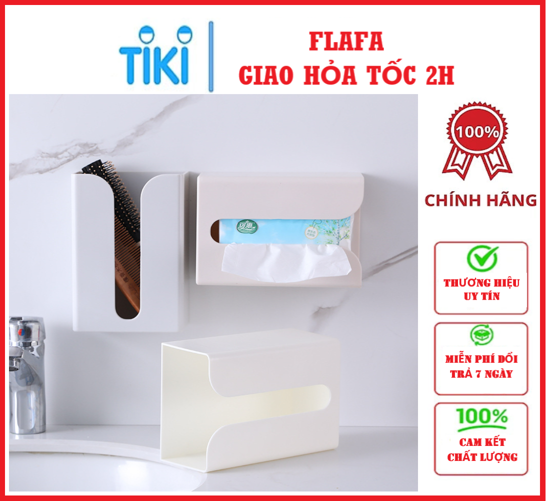 Hộp Đựng Khăn Giấy Dán Tường Tiện Dụng FLAFA - Hàng chính hãng , giao màu ngẫu nhiên