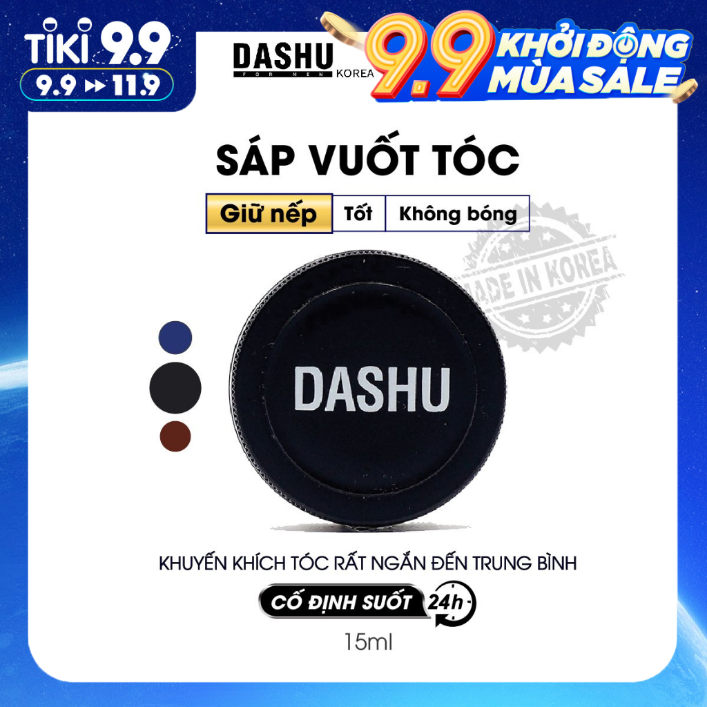 Sáp vuốt tóc nam Dashu For Men Premium Original Super Mat 15ml, lược chải đầu Dashu, wax vuốt tóc nam độ cứng 10+, không bóng, thích hợp vuốt undercut, sap vuot toc 90% thành phần thảo dược, không phụ gia, hương liệu hóa học.