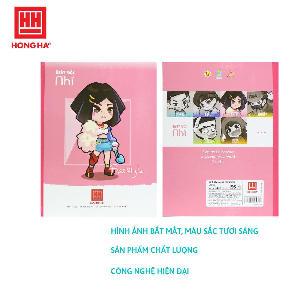 Vở học sinh Class Biệt Đội Nhí Hồng Hà 5 ô ly | Vở học sinh miền Trung - Nam