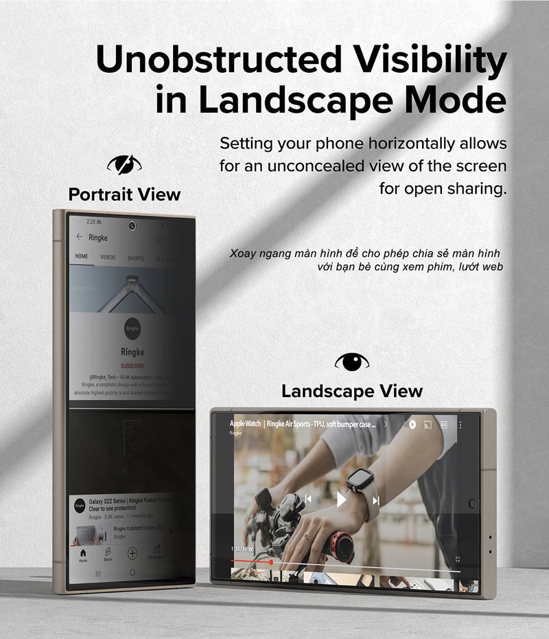 Bộ 2 Miếng Dán cường lực chống nhìn trộm kèm khung dán RINGKE Easy Slide Privacy Tempered Glass cho Samsung Galaxy S24 Ultra_ Hàng chính hãng