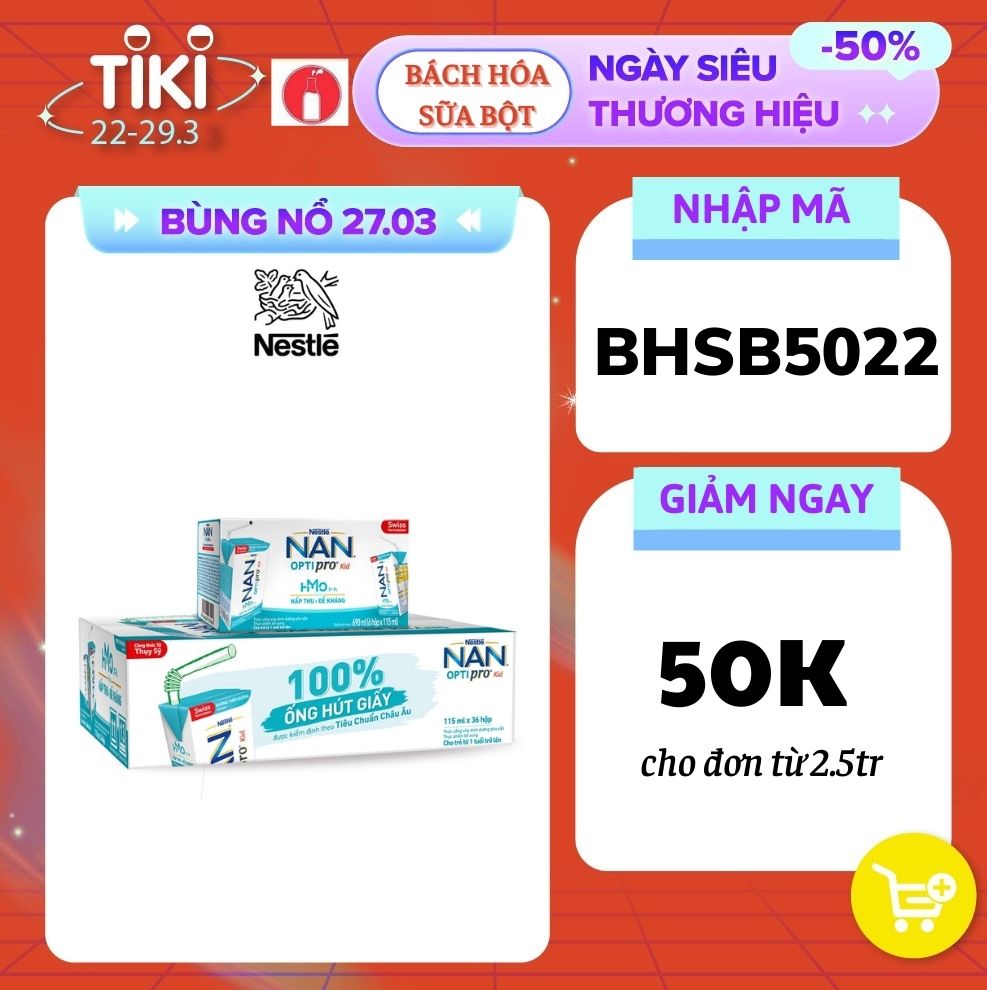 Thùng 36 Hộp Nestlé NAN OPTIPRO Kid Hộp Pha Sẵn (36x115ml)