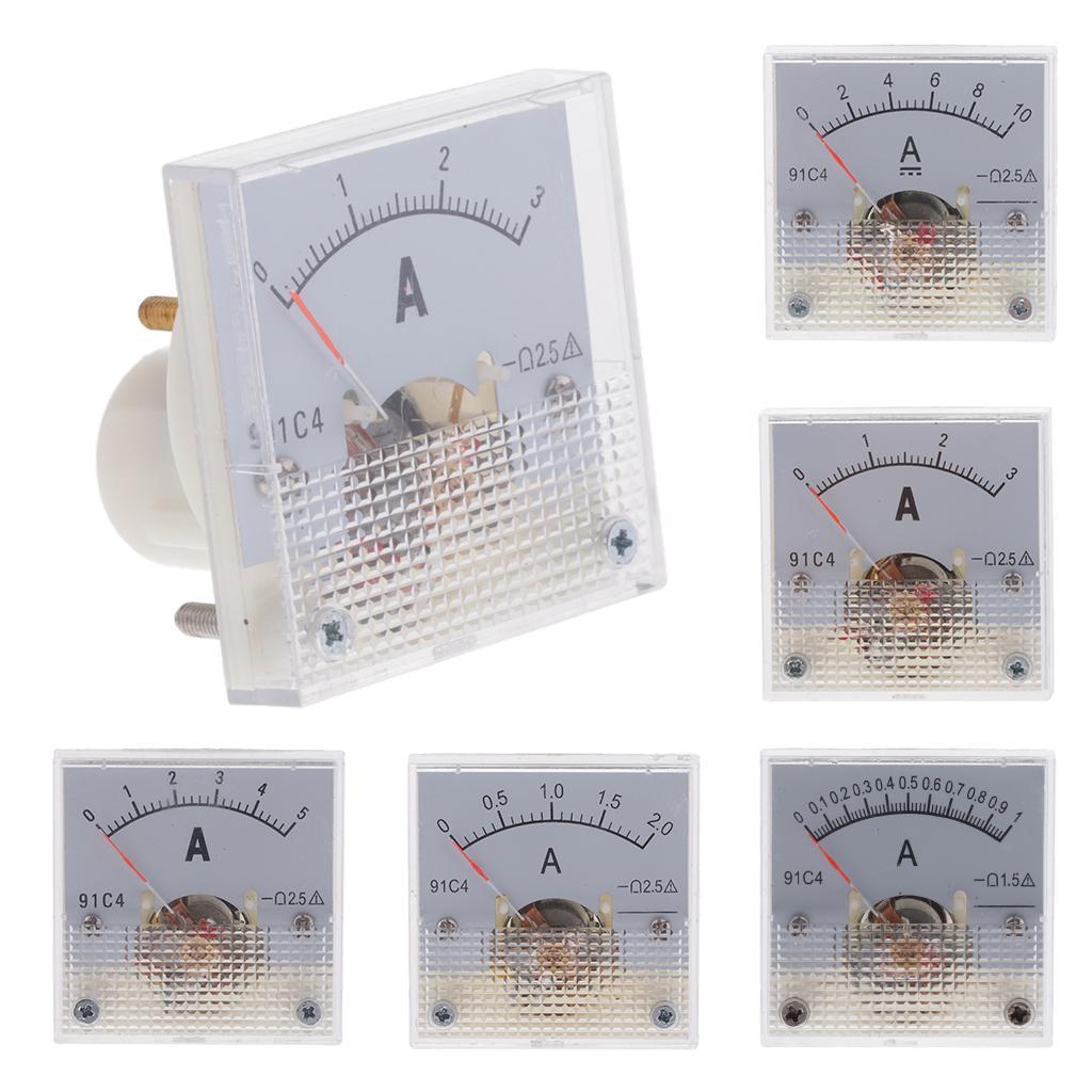 2-pack DC Analog Panel Mini AMP Meter Gauge Tester Ammeter 91C4 0-2A/0-10A