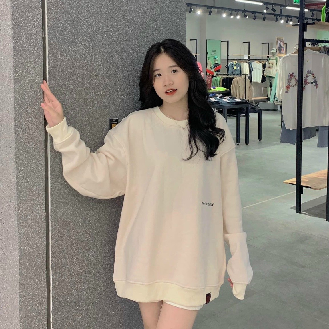 Áo Nữ Tay Dài Dáng Rộng Thời Trang Phong Cách Hàn Quốc, áo sweater nam nữ logo in mới về from dưới 68kg unisex ulzzang rộng cá tính, áo thun nỉ tay dài so cute