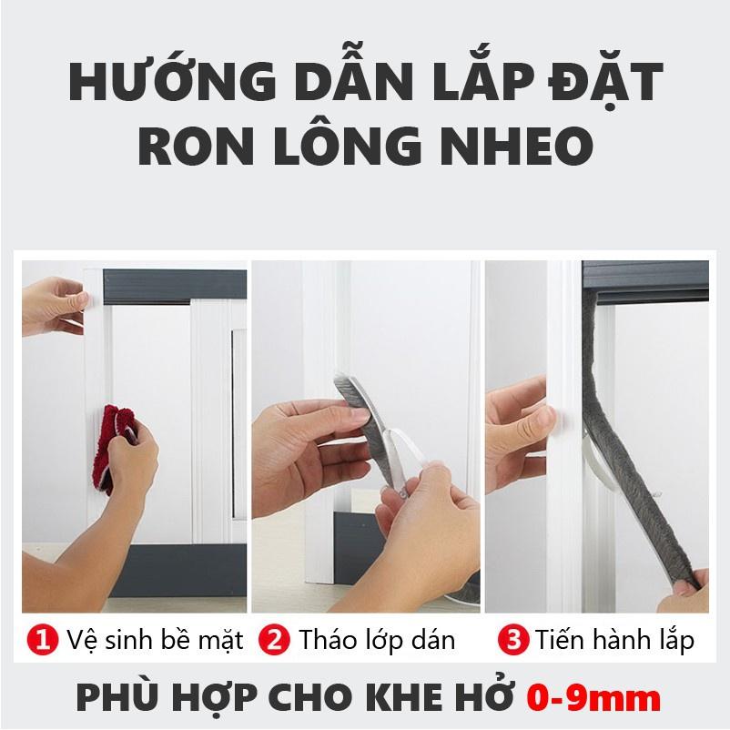 Ron lông nheo chặn cửa dán khung cửa lấp kín khe hở chống va đập giảm chấn cách âm