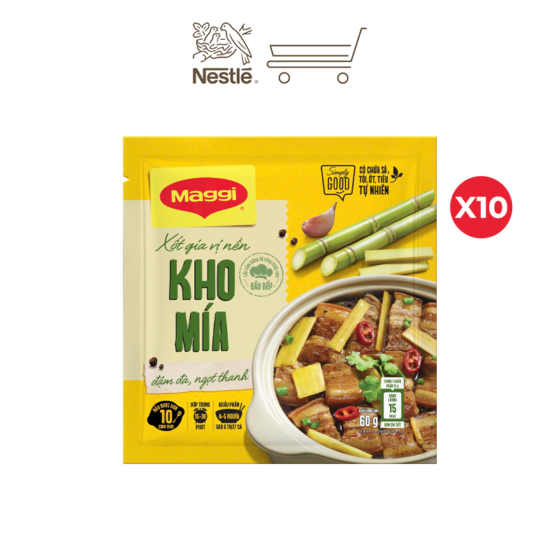 Hộp 10 gói Xốt gia vị nền Maggi Kho mía