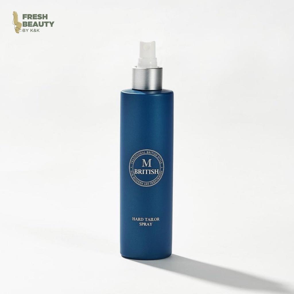 Gôm xịt tóc BRITISH M Hard Tailor Spray dạng keo tạo kiểu giữ nếp nam nữ không nặng tóc 250ml