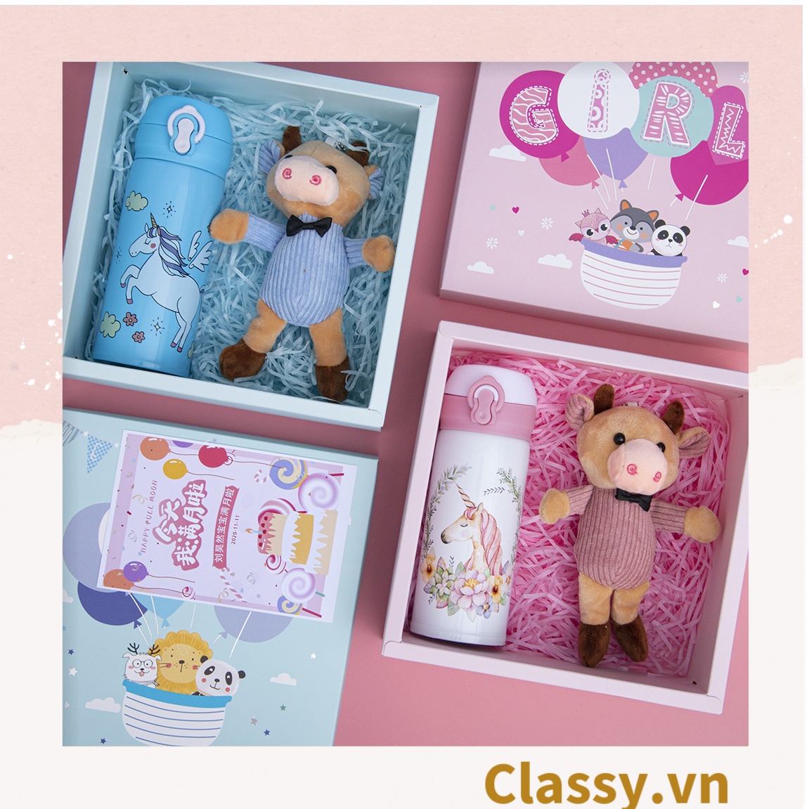 XÉ LẺ túi giấy +Hộp quà lớn quà tặng kích thước 19 * 19 * 8.5cm cho trẻ em