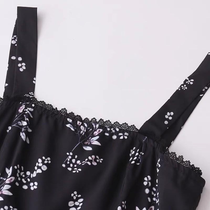 Jumpsuit dài vải xếp li xuất xịn