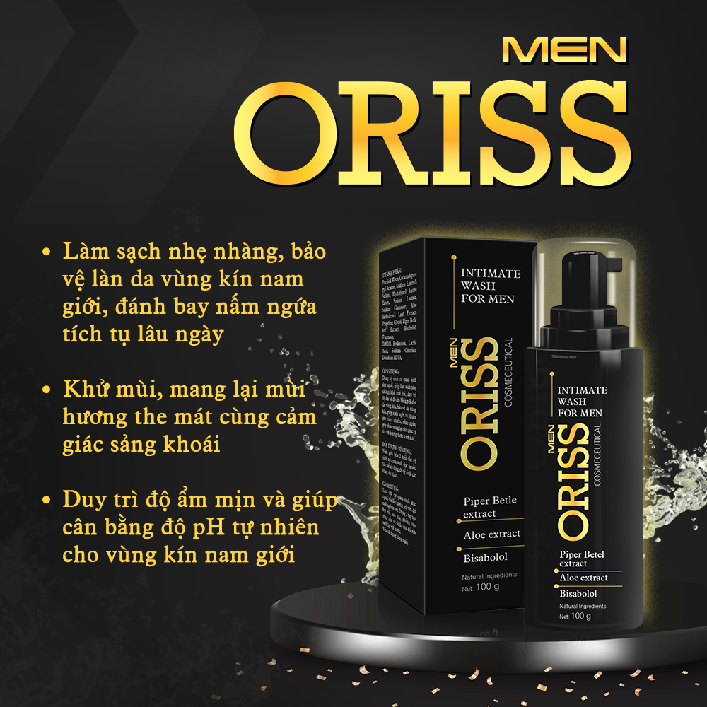 Combo Dung Dịch Vệ Sinh Chuyên Biệt Cho Nam Giới Oriss 100g + Dung Dịch Vệ Sinh Phụ Nữ Dịu Nhẹ Oriss 150ml