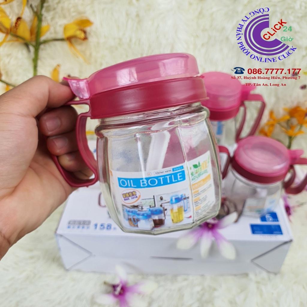 Bộ 5 Lọ/Hũ Đựng Gia Vị Thủy Tinh Có tay Cầm - Hàng Cao Cấp