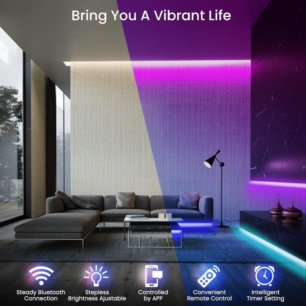 Đèn LED dây 5V dài 5m RGB 16 triệu màu điều khiển qua ĐIỆN THOẠI - CHỐNG NƯỚC IP65 - NHÁY THEO NHẠC kết nối bằng USB