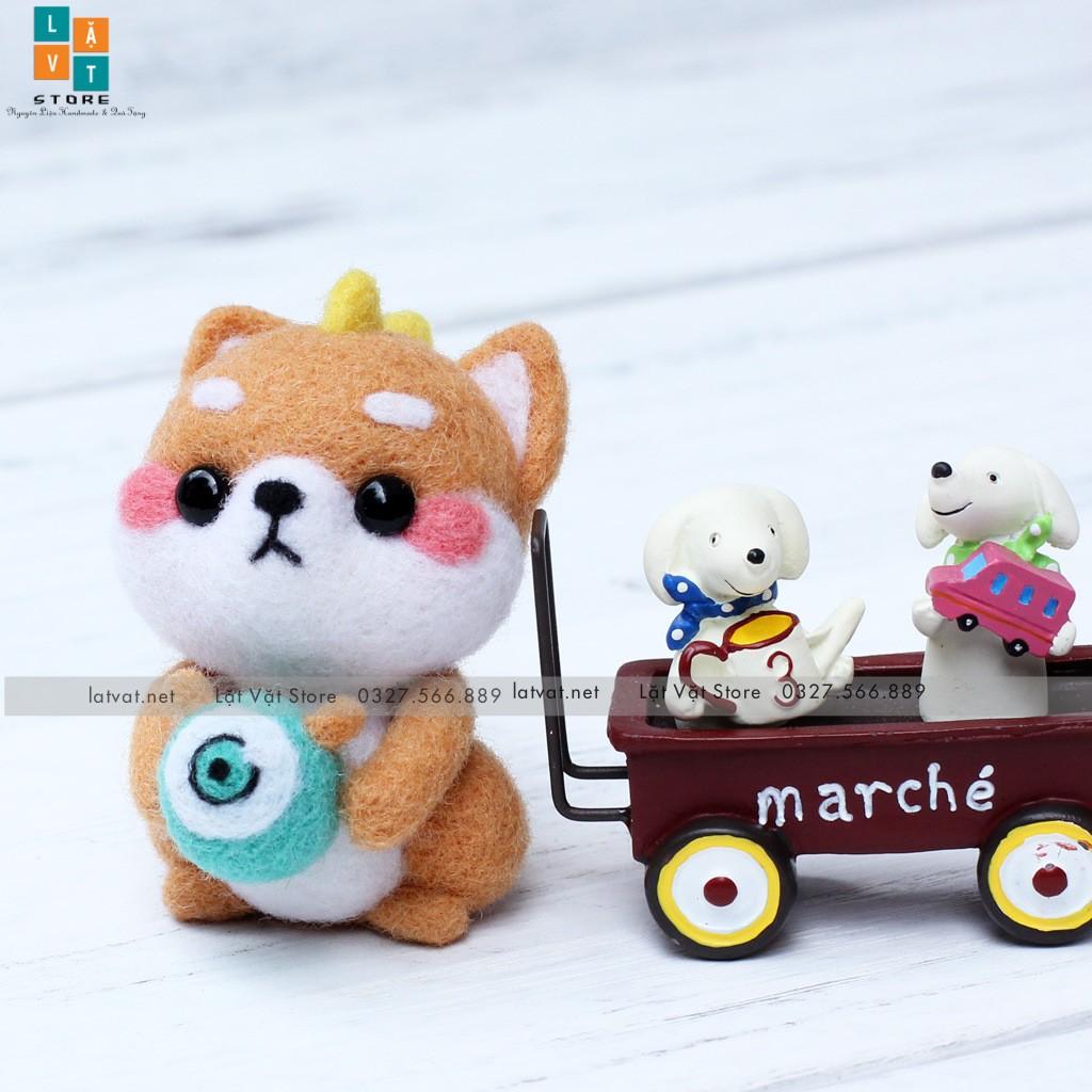 Len chọc có hướng dẫn 5 bé LỚP HỌC SHIBA - NEEDLE FELTING SHIBA CLASSES, món quà handmade ý nghĩa